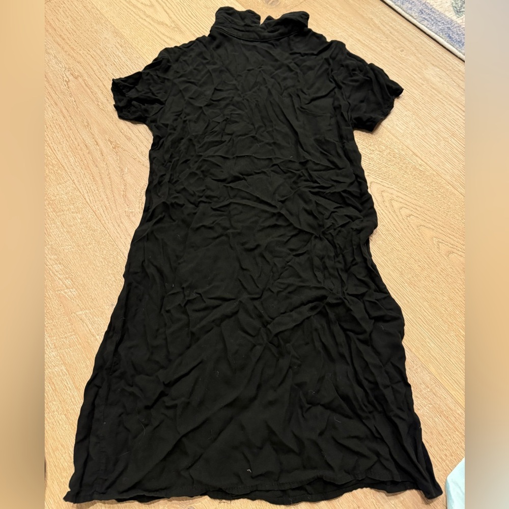 Brandy Melville Black Cotton Turtleneck Mini Dress